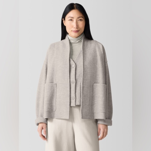 Eileen Fisher Sweaters - EILEEN FISCHER | boiled wool high collar jacket | size xxs